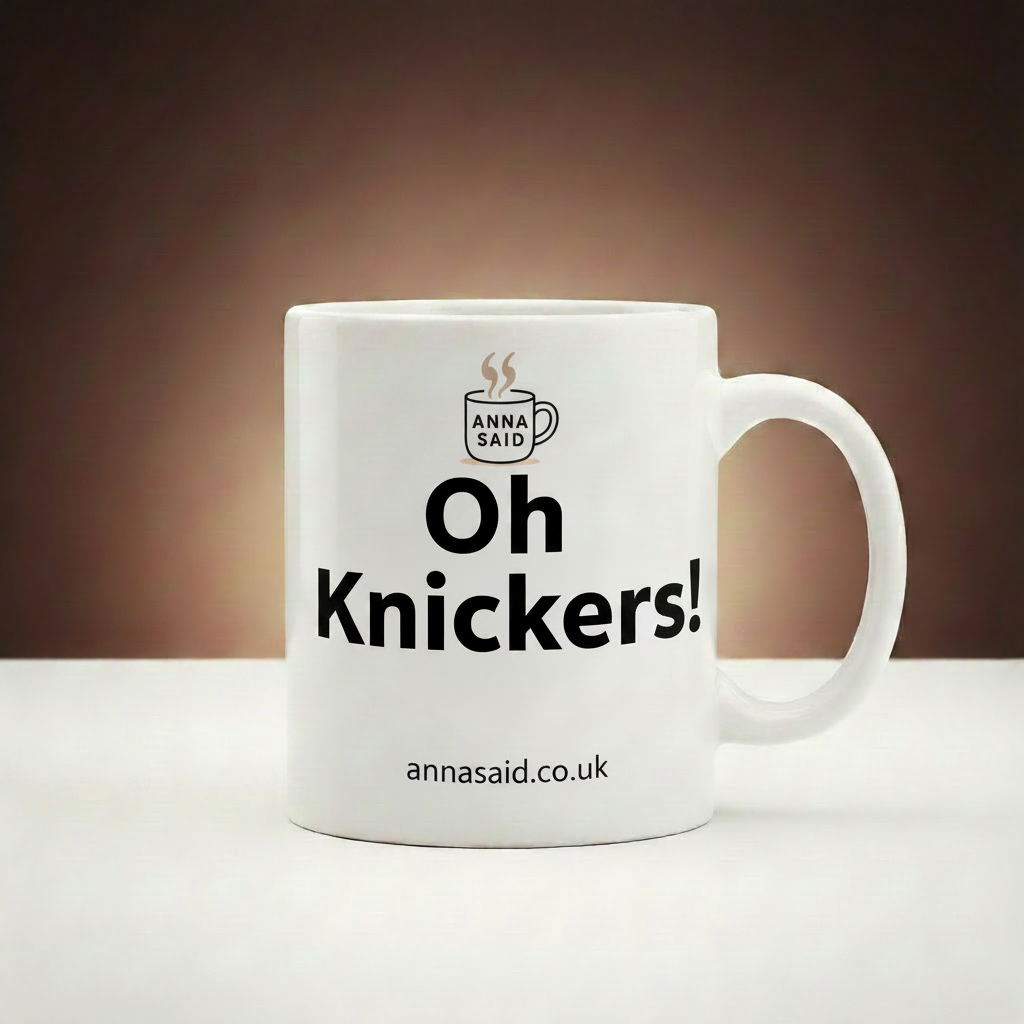 Oh Knickers Mug with Logo and Web Address